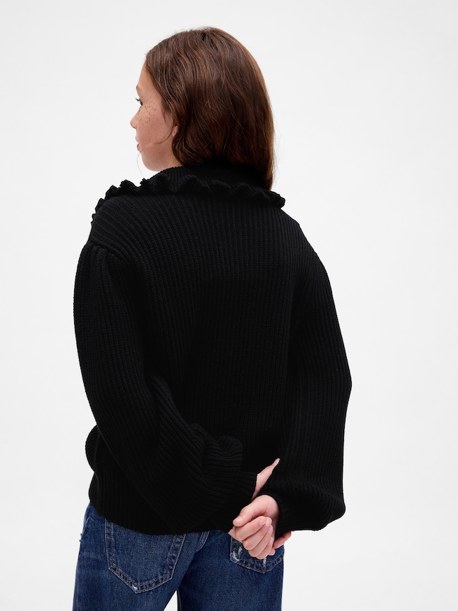 ラッフルフリルカラー カーディガン (キッズ)-2