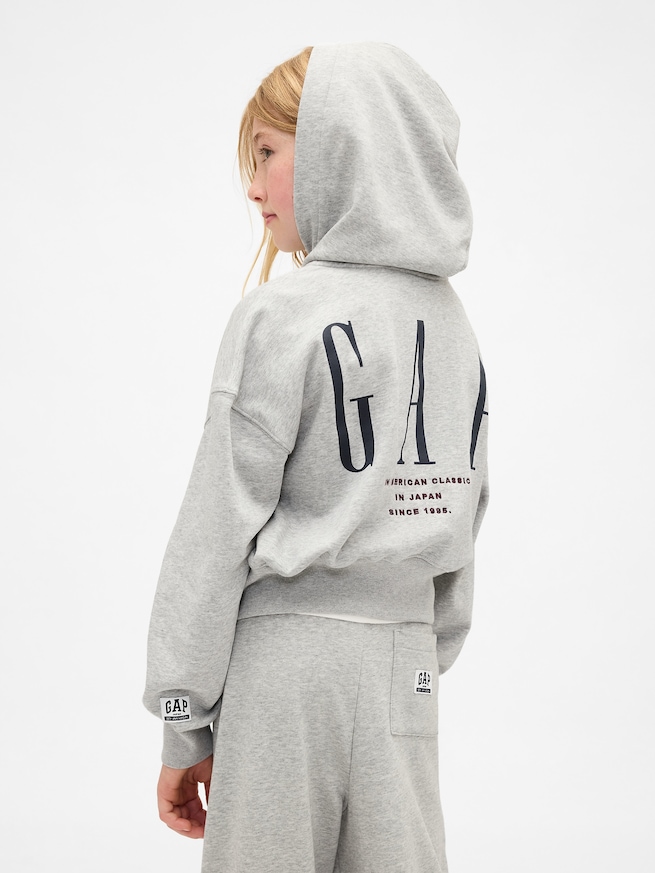 30th アニバーサリー フレンチテリー GAPロゴ ジップアップパーカー (キッズ)-2