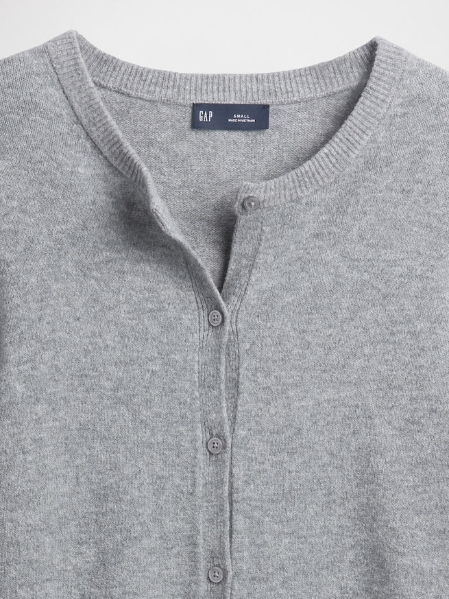 CashSoft カシミヤタッチ クロップドカーディガン-3