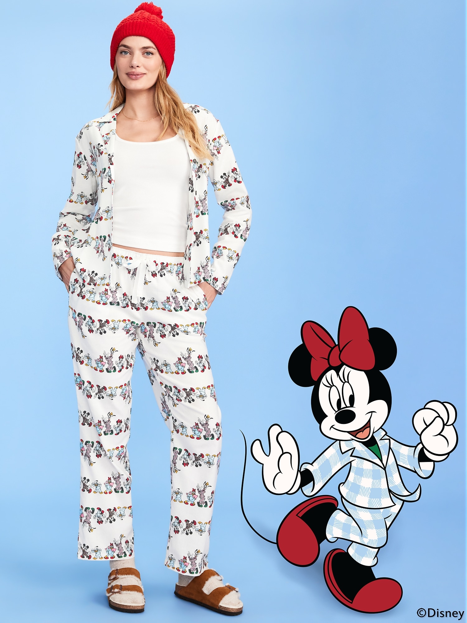 Old Navy x Disney Mickey Mouse & Friends Printed Flannel Pajama Set for Women