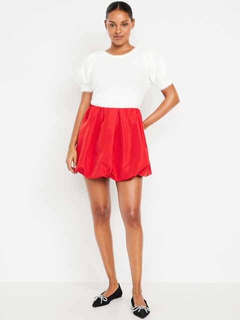 Taffeta Bubble Mini Skirt