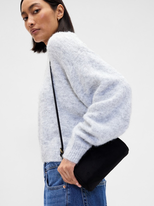 ヴィーガンスエード バレルバッグ-1