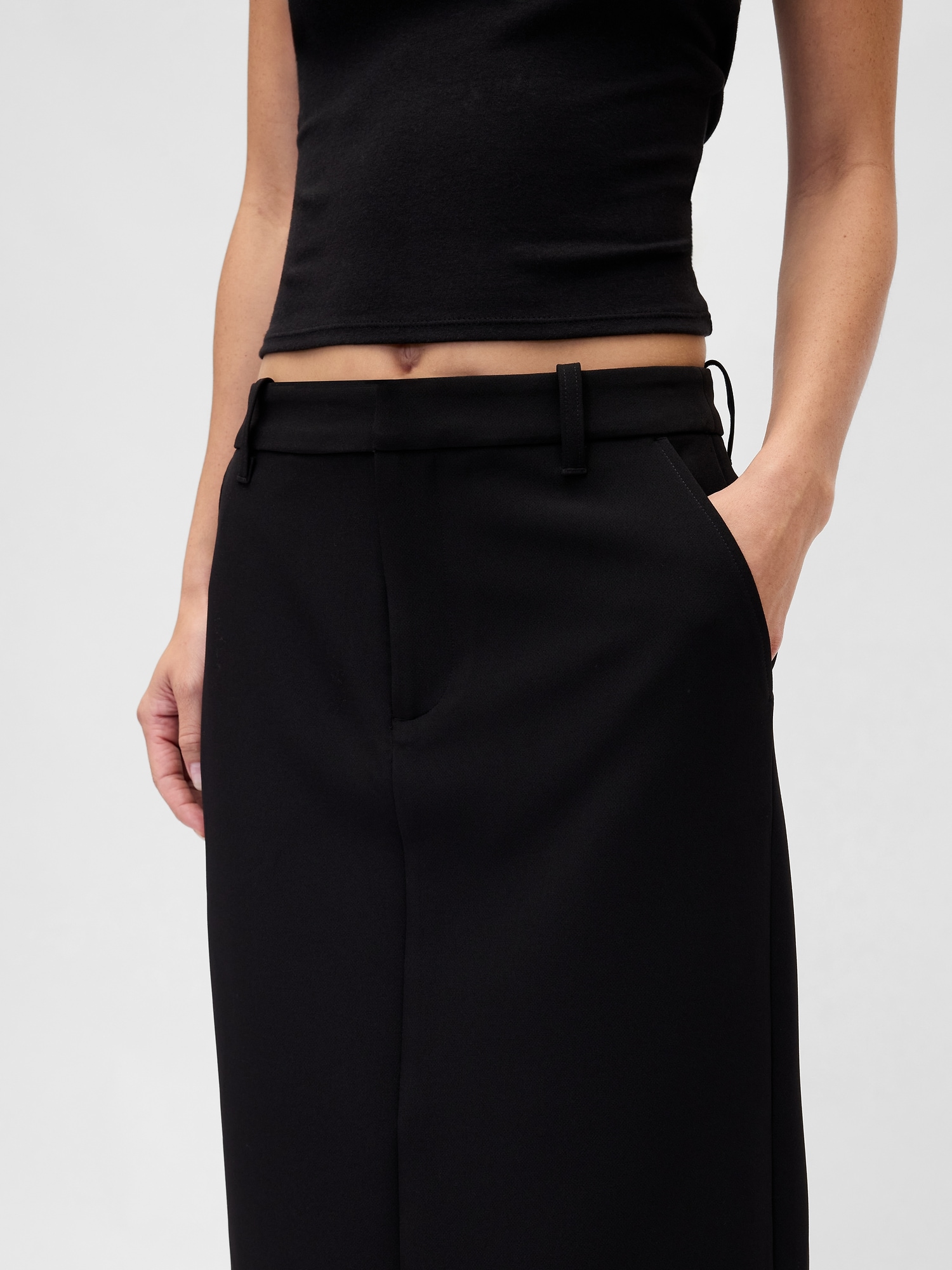 バイストレッチ ミディ ペンシルスカート-3