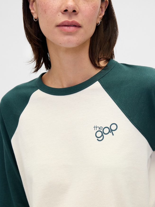 リラックスフィット クロップド GAPロゴTシャツ-4