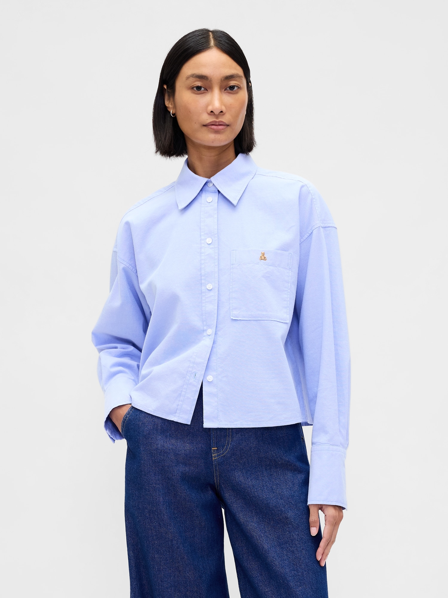 CHEMISIER COURT À OURLET DROIT COURT EN COTON BIOLOGIQUE