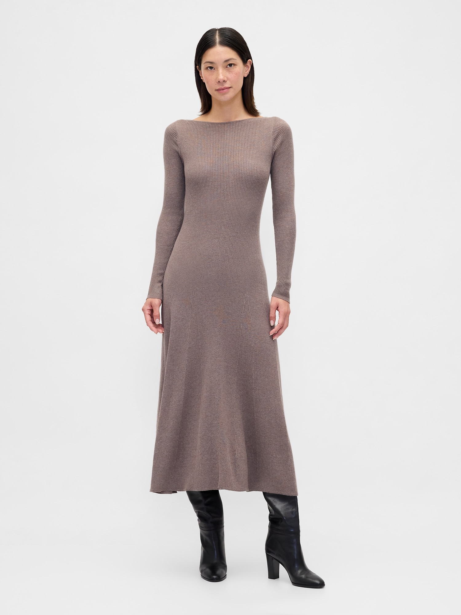 Lightweight CashSoft Rib Maxi Sweater Dress