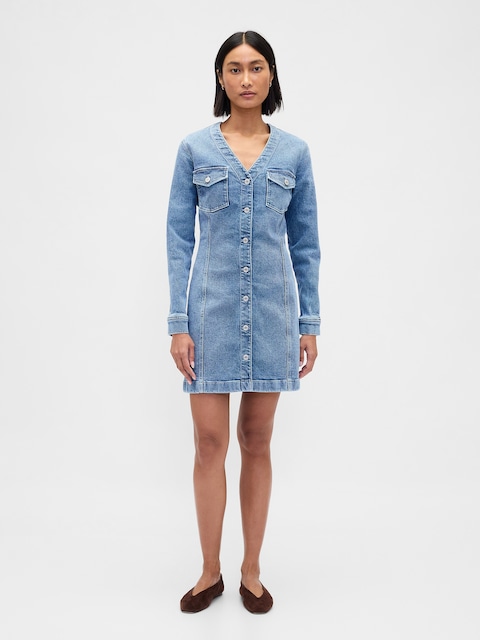 Denim Pocket Mini Dress