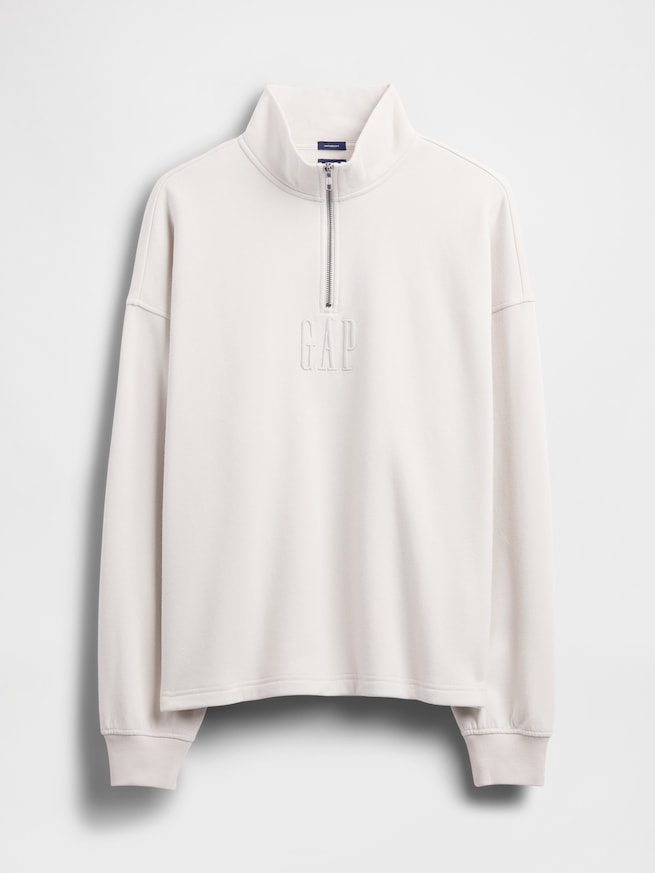 ヴィンテージソフト オーバーサイズ GAPロゴ ハーフジップ プルオーバー-4