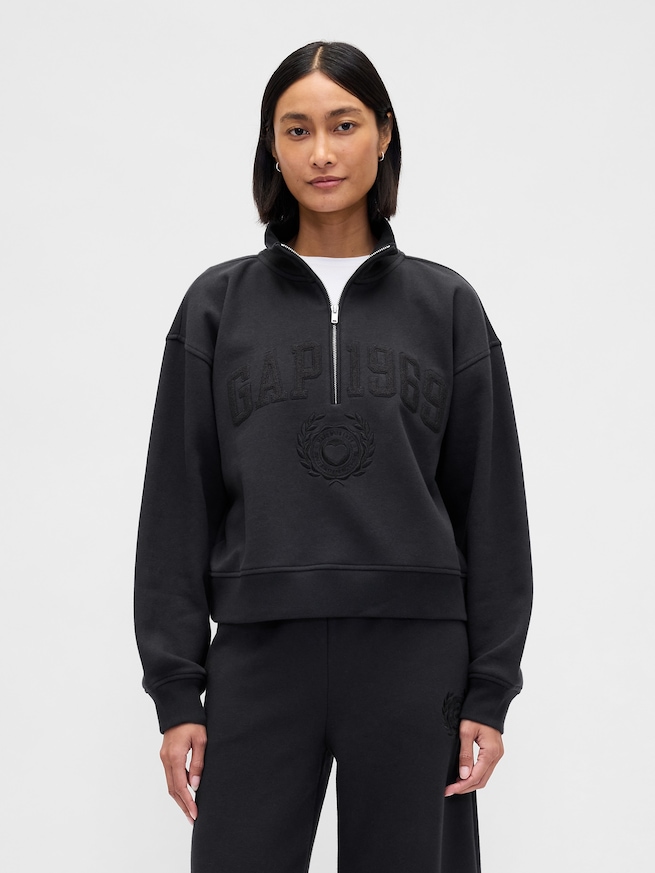 ヴィンテージソフト GAP1969ロゴ ハーフジップ プルオーバー-0