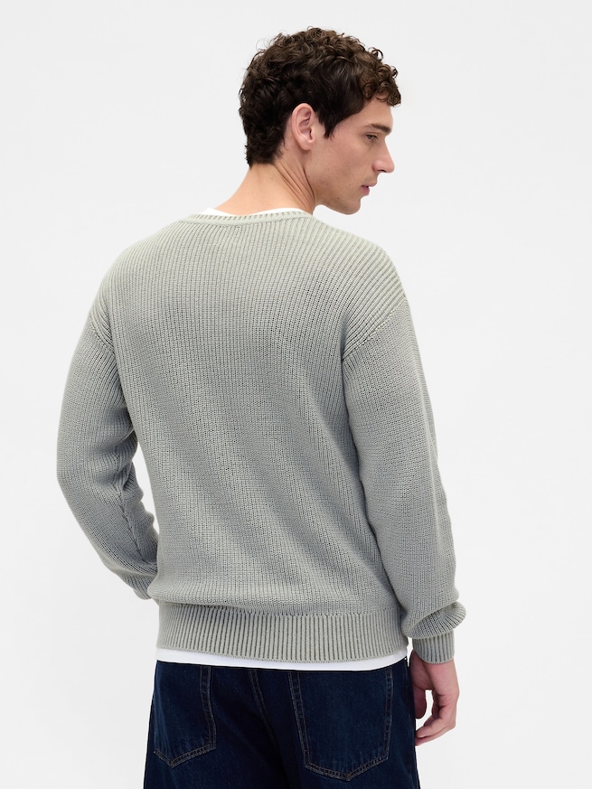 リラックスフィット Vネックセーター-2