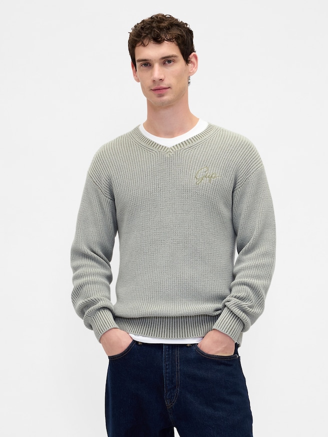 リラックスフィット Vネックセーター-0