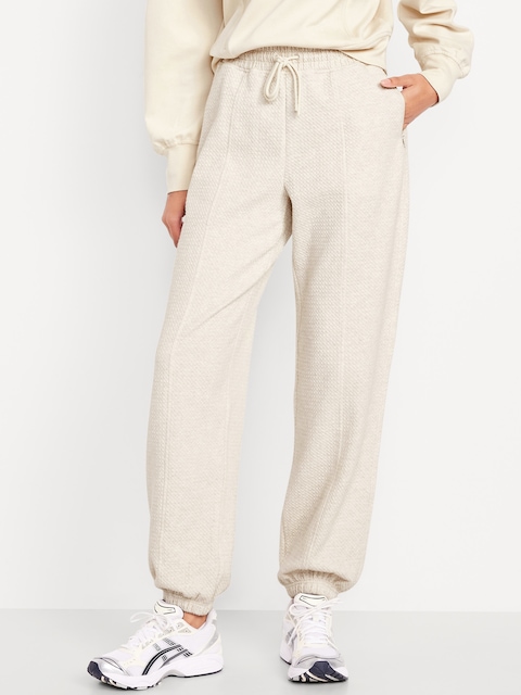High-Waisted Dynamic Fleece Textured Sweatpants