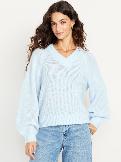 Cozy Cropped V-Neck Sweater
