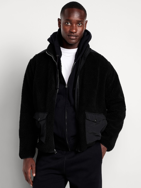 Loose Utility Sherpa Jacket