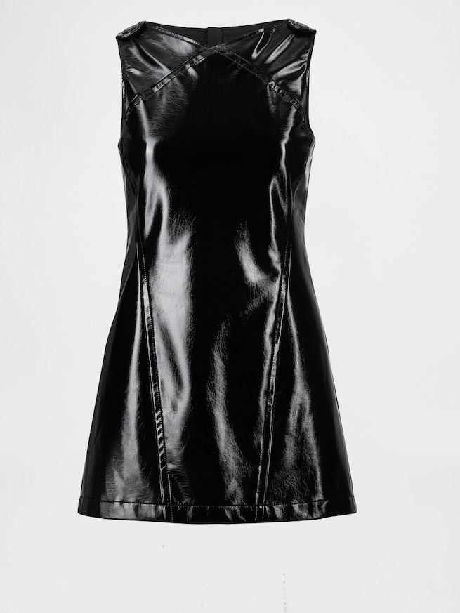 GapStudio ヴィーガン パテントレザー ミニドレス-7