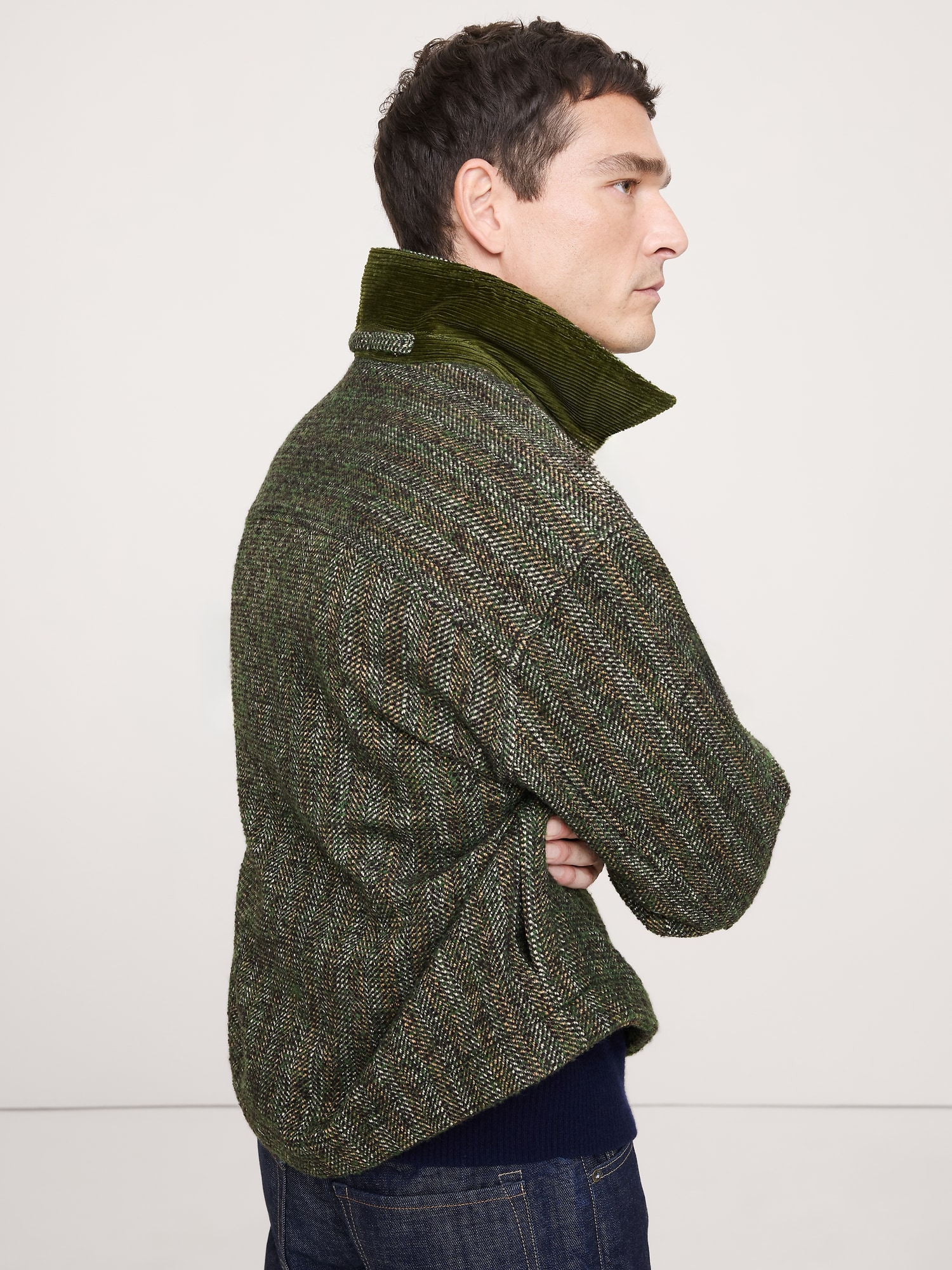 リラックスフィット ヘビー オーバーシャツ (ウール混)-1