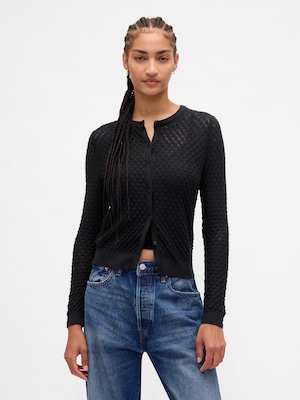 CashSoft カシミヤタッチ ストレッチ ポインテール カーディガン