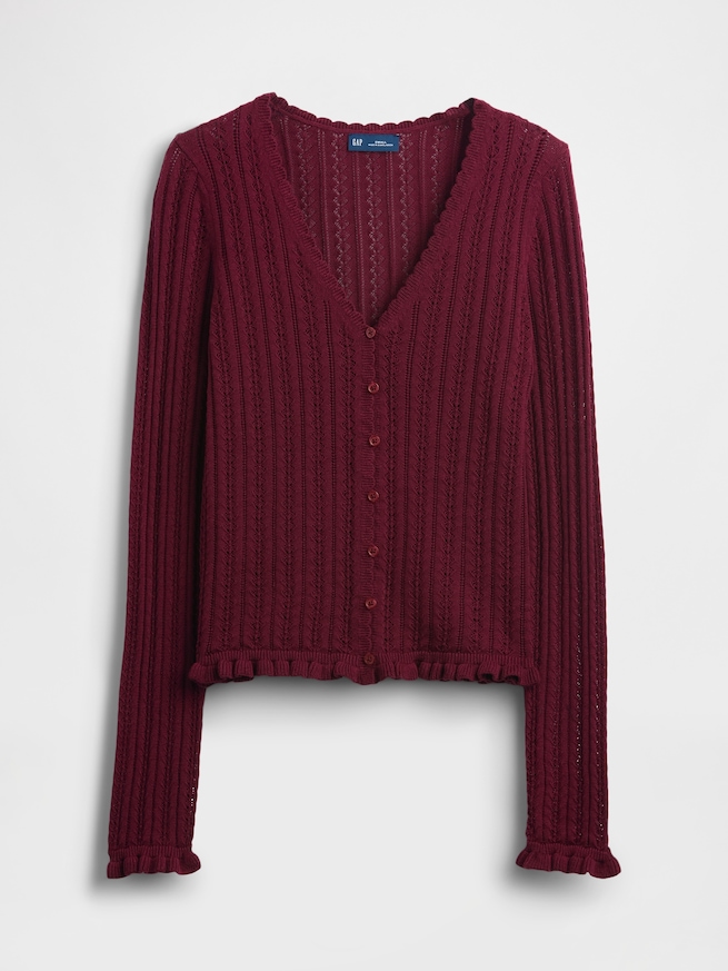 コットン100% ポインテールカーディガン-4