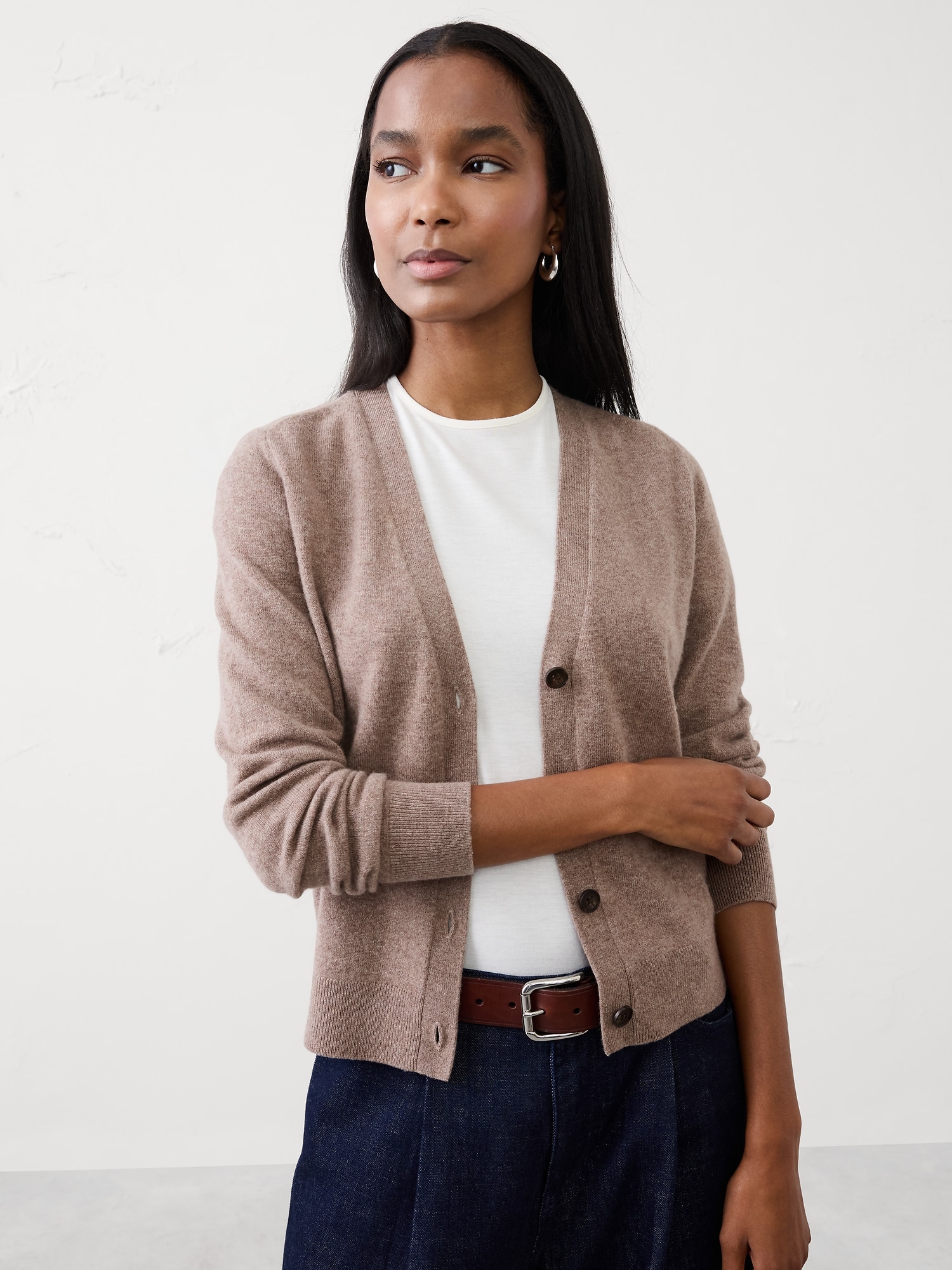 Merino-Cashmere Blend Cardigan Sweater
