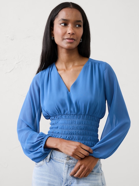 Ruched V-Neck Top
