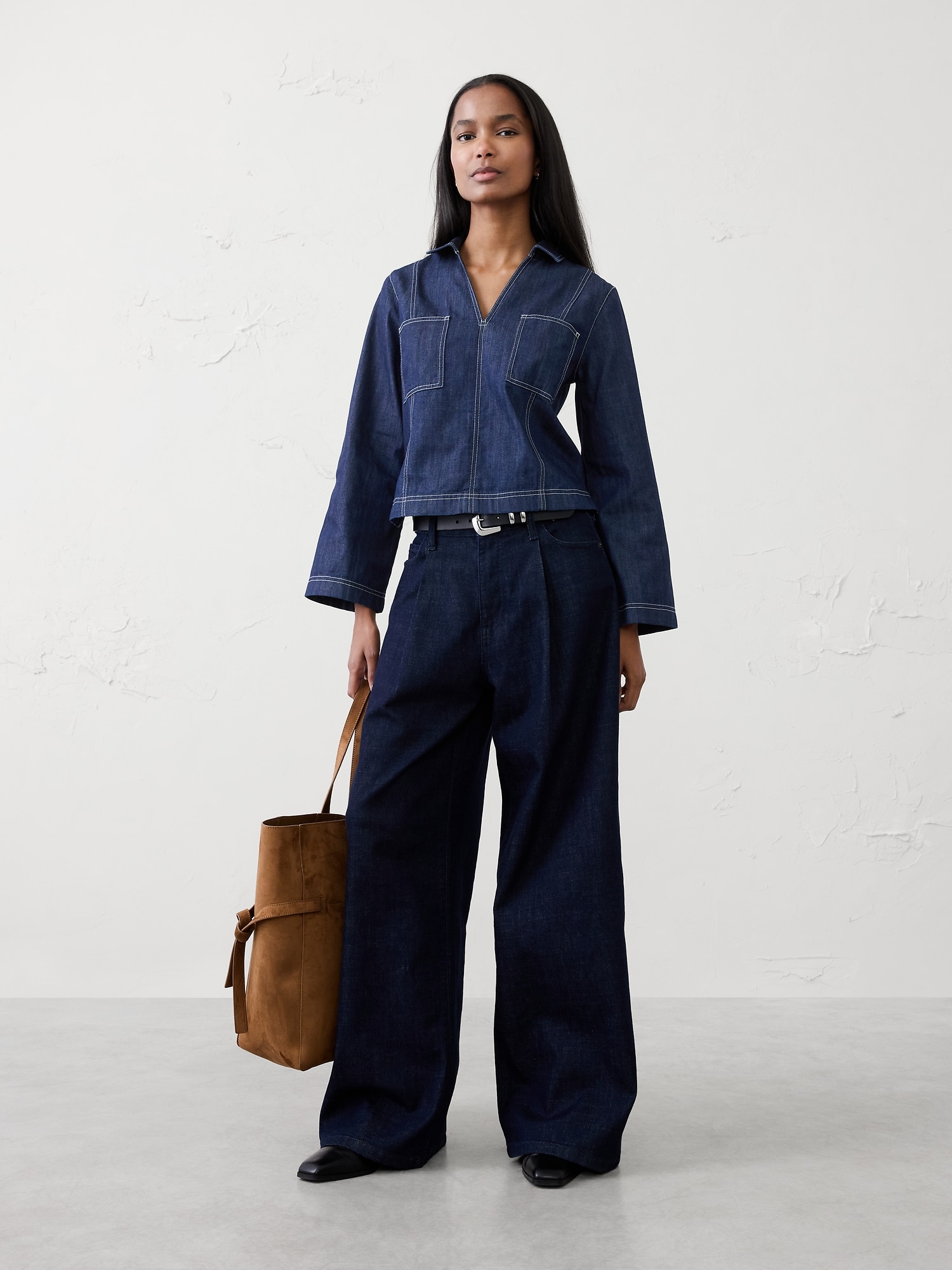 Chambray Popover Top