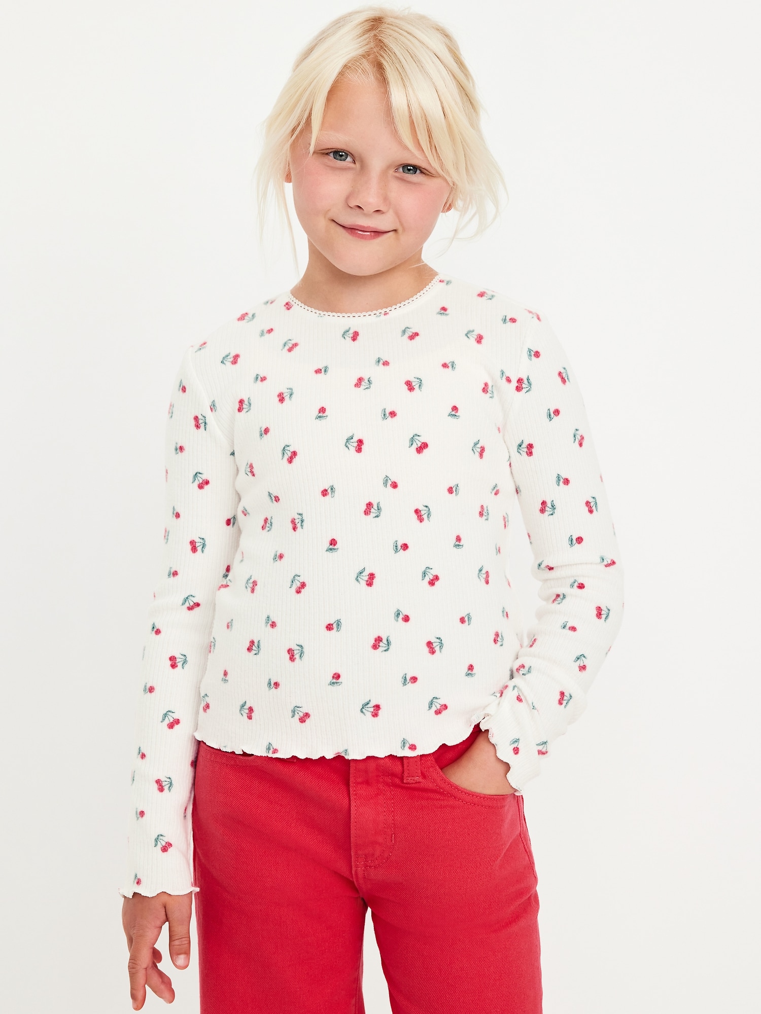 T-SHIRT ULTRACONFO À MANCHES LONGUES À IMPRIMÉ POUR FILLE