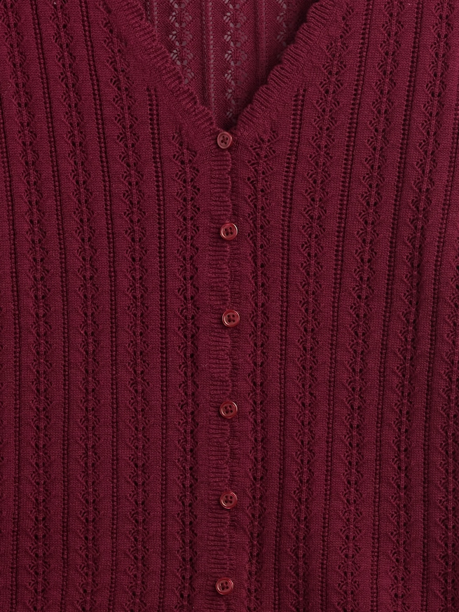 コットン100% ポインテールカーディガン-3