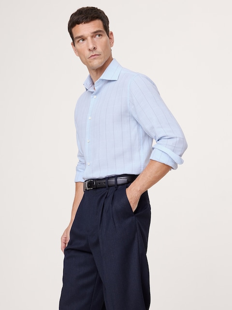 CHEMISE HABILLÉE AJUSTÉE EN COTON ET CACHEMIRE