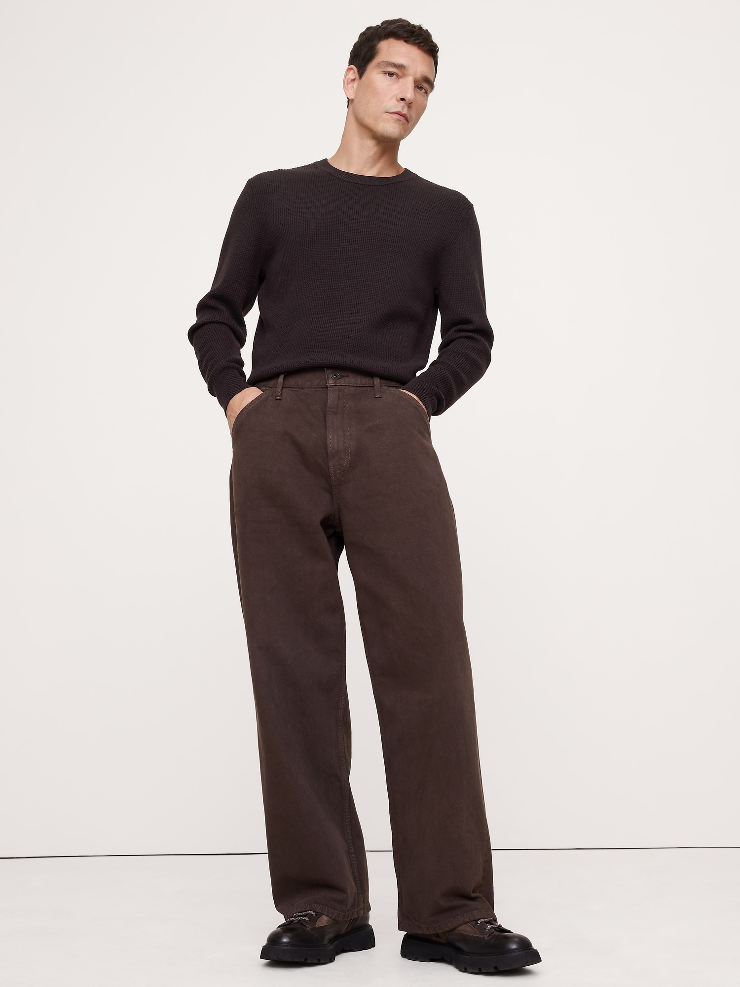 CHANDAIL RAS DU COU EN LAINE MÉRINOS CHAUDE