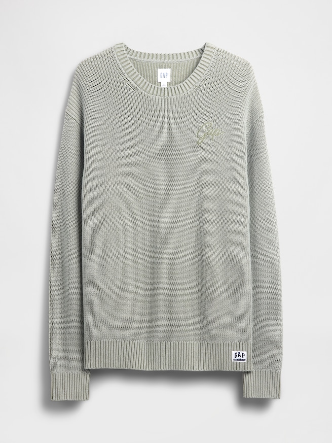 リラックスフィット リブ クルーネックセーター-4