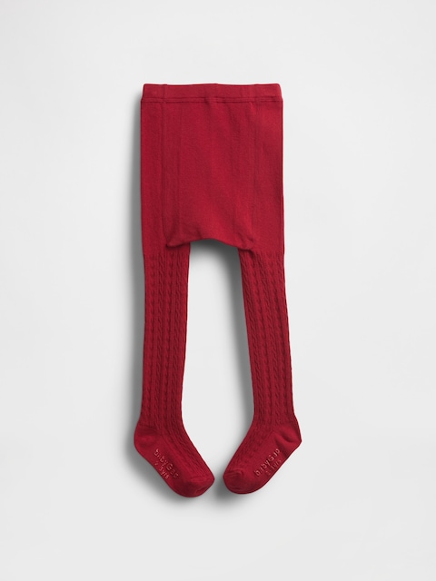 COLLANT EN TRICOT TORSADÉ À CŒUR POUR BÉBÉ ET TOUTE-PETITE
