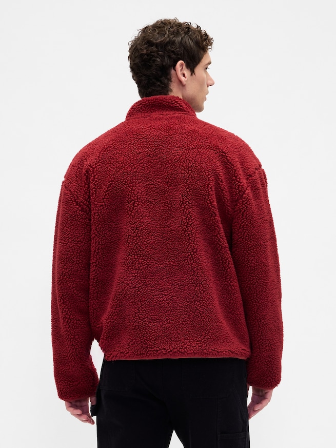 リサイクル ボア オーバーサイズ GAPロゴ ジップアップジャケット-2