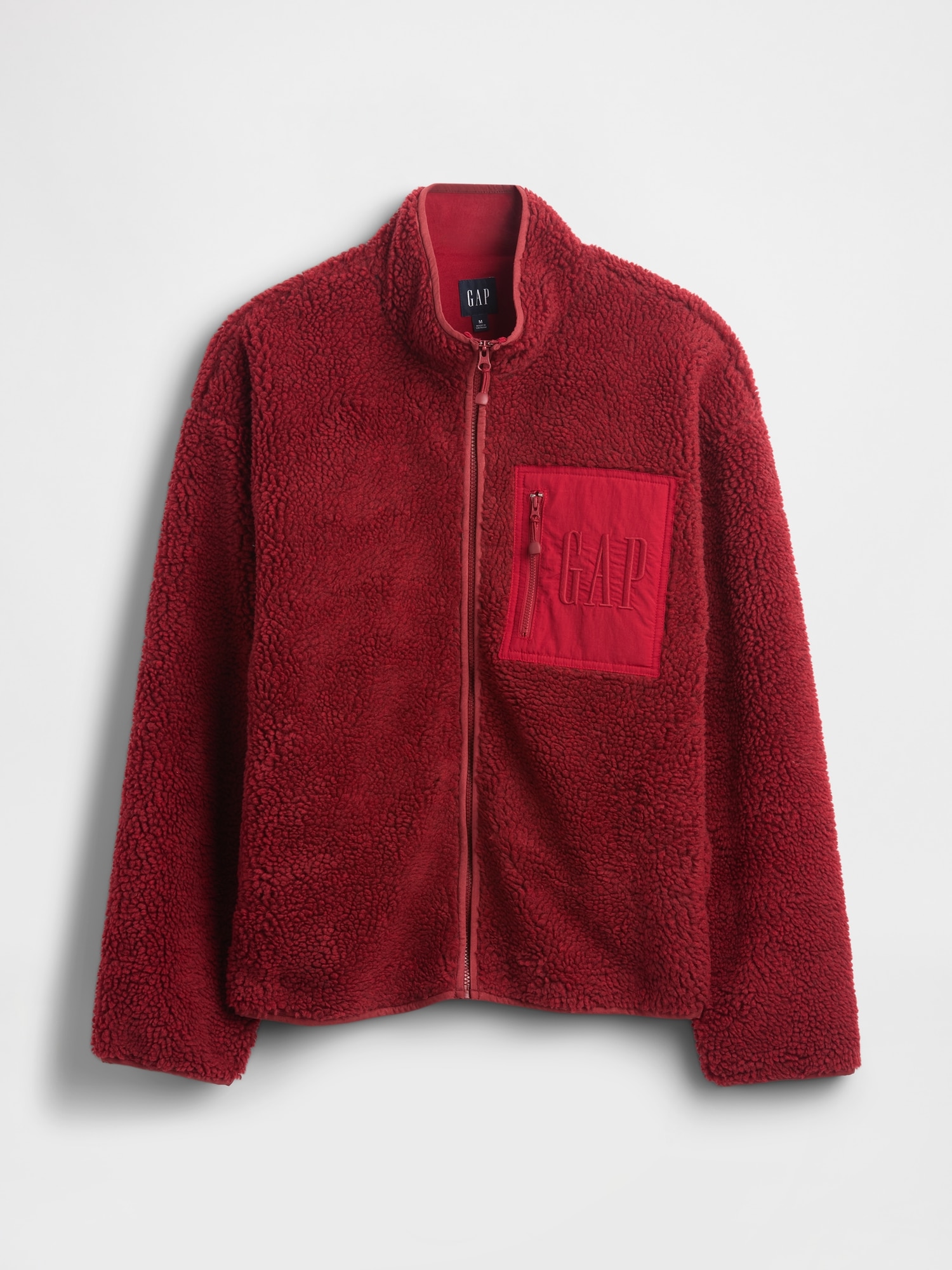 リサイクル ボア オーバーサイズ GAPロゴ ジップアップジャケット-4