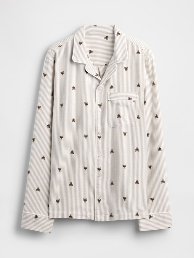 スーパーソフト フランネル パジャマシャツ (ユニセックス)-5