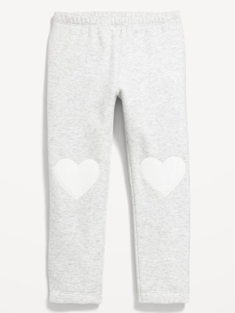 LEGGING À DOUBLURE EN MOLLETON AVEC APPLIQUE EN FORME DE CŒUR POUR TOUTE-PETITE FILLE