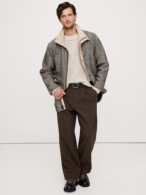 ヘリンボーン ツイード パーカ ヘリンボーン ツイード パーカ