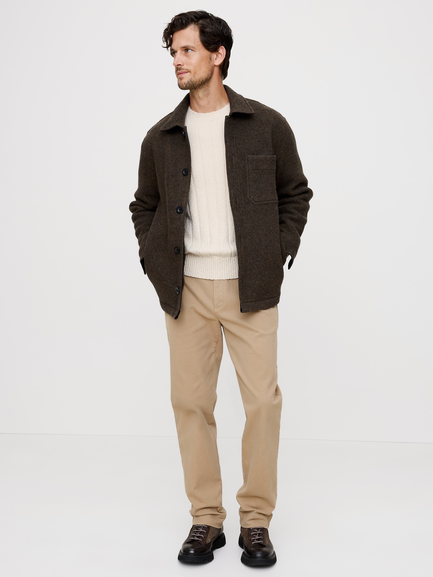 ブークレ リブ クルーネックセーター-2