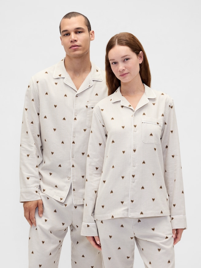 スーパーソフト フランネル パジャマシャツ (ユニセックス)-1