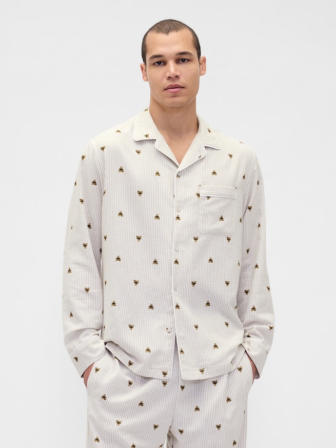 スーパーソフト フランネル パジャマシャツ (ユニセックス)-2