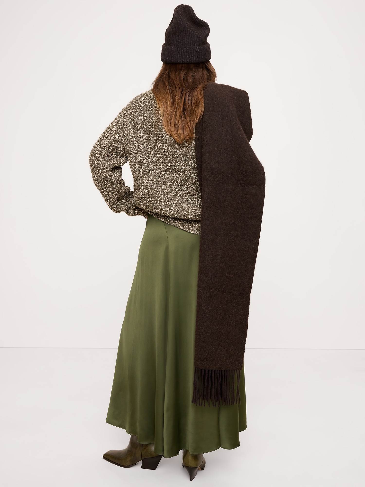 ストレッチ サテン マキシスカート-2 ストレッチ サテン マキシスカート-2