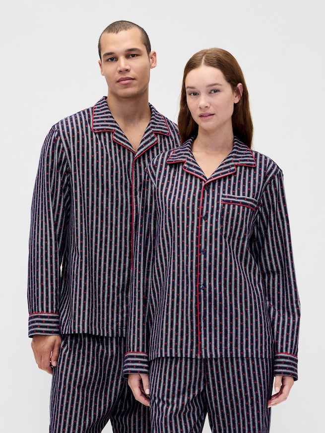 スーパーソフト フランネル パジャマシャツ (ユニセックス)-1