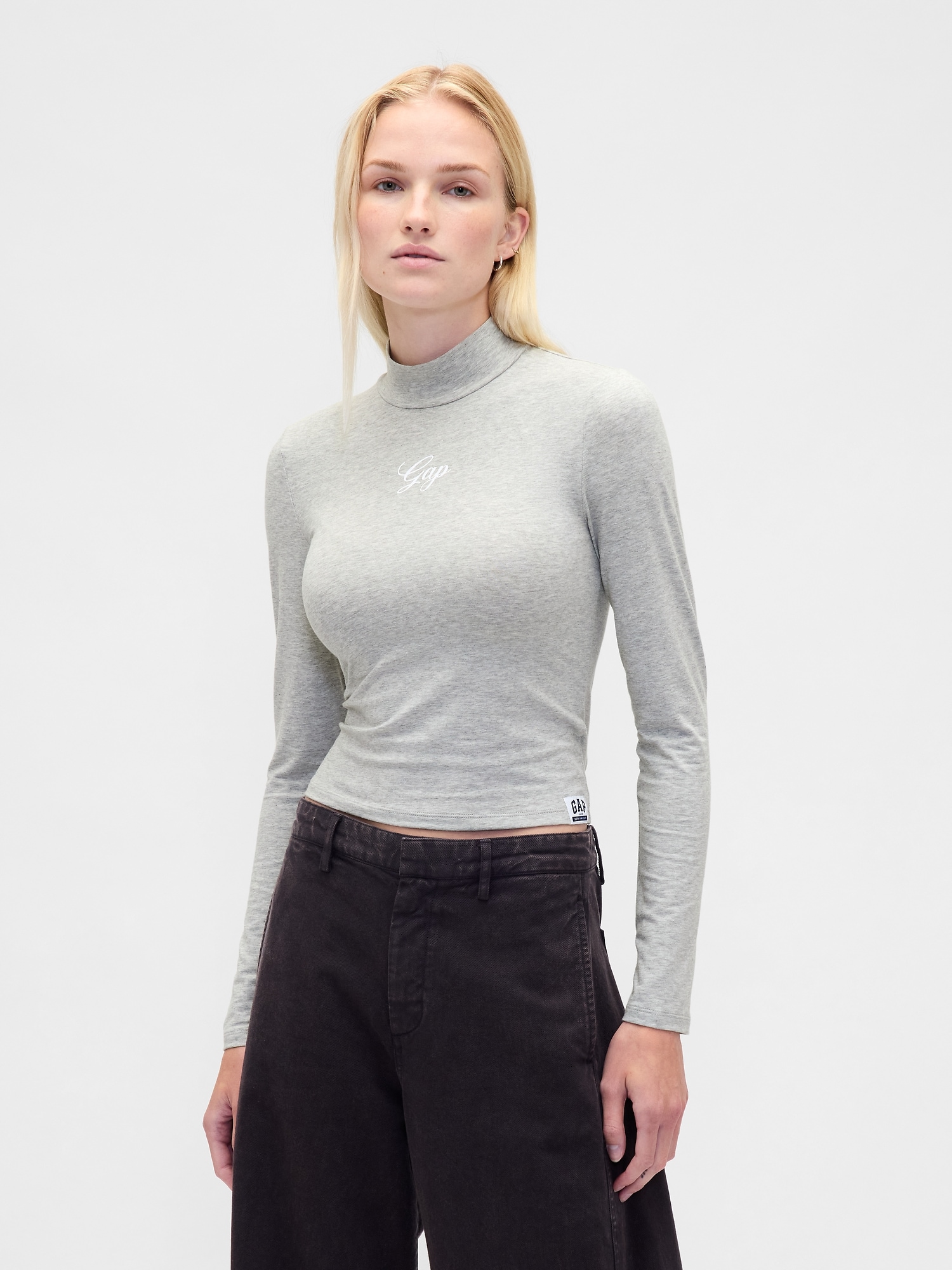 トップス GAP Gap公式オンラインストア | GAPロゴ クロップド モックネックトップス