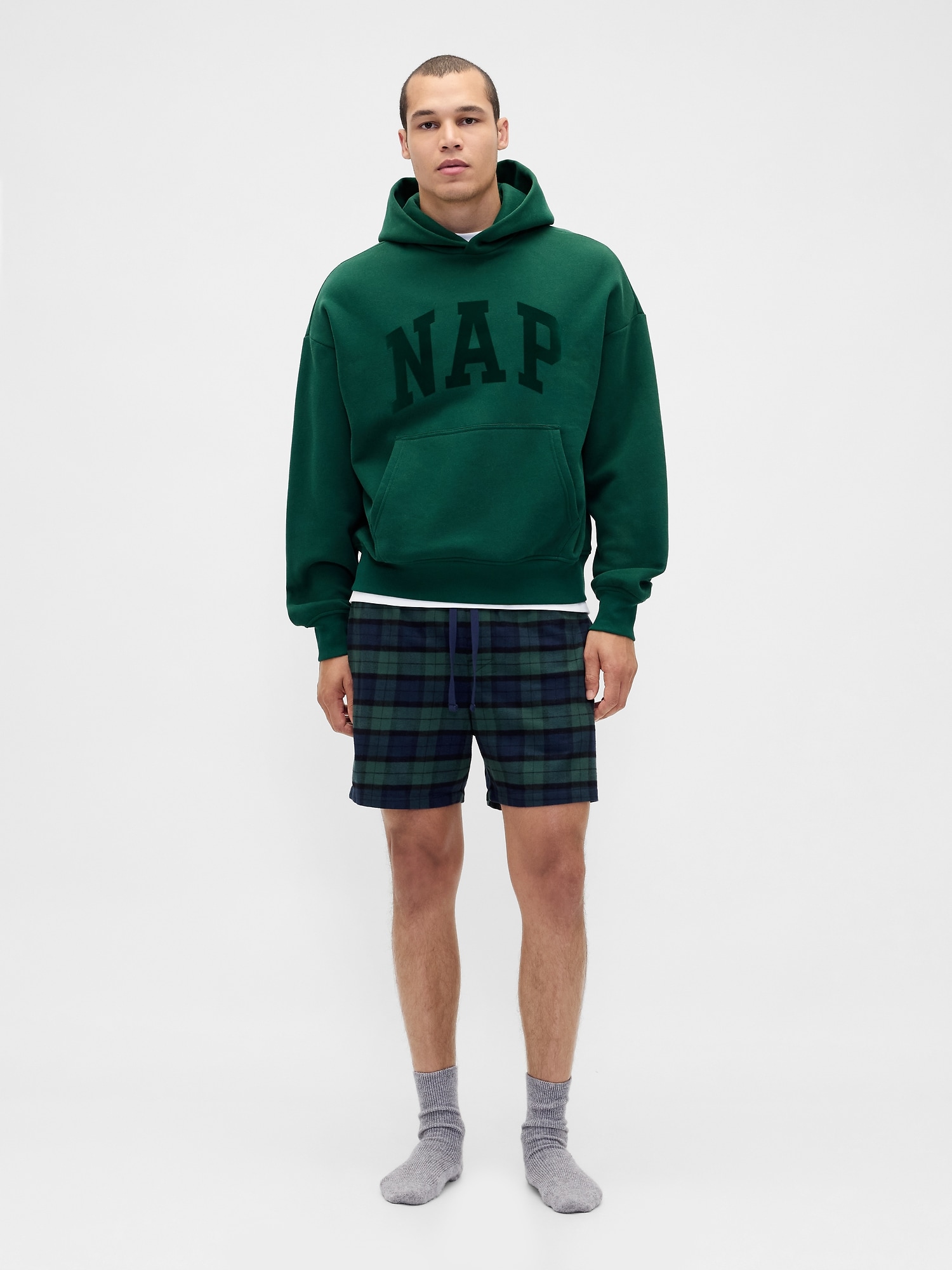 スーパーソフト フランネル パジャマ ボクサーショートパンツ (ユニセックス)-0