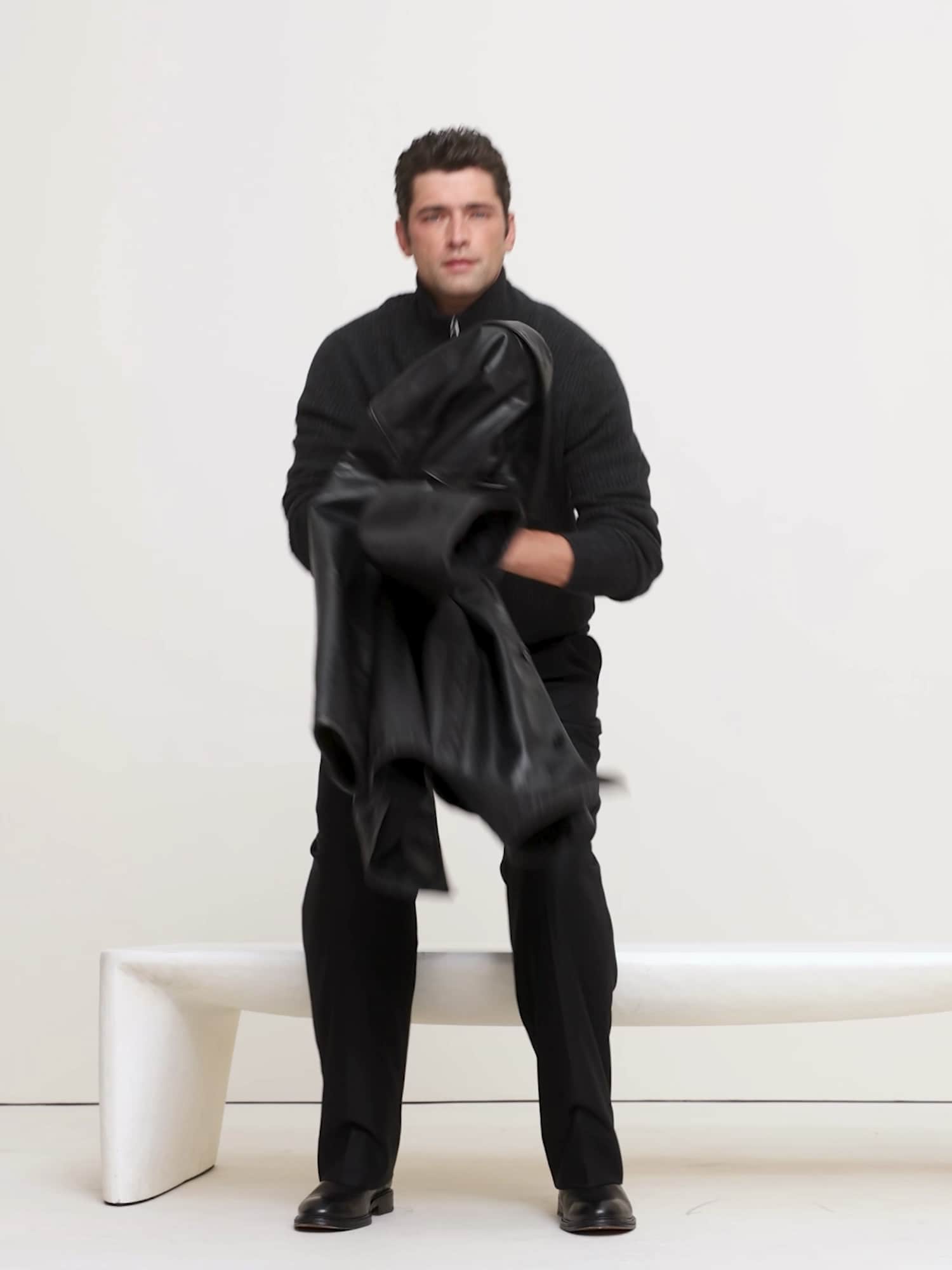 イタリアン メリノ カシミヤ ハーフジップセーター-5 イタリアン メリノ カシミヤ ハーフジップセーター-5