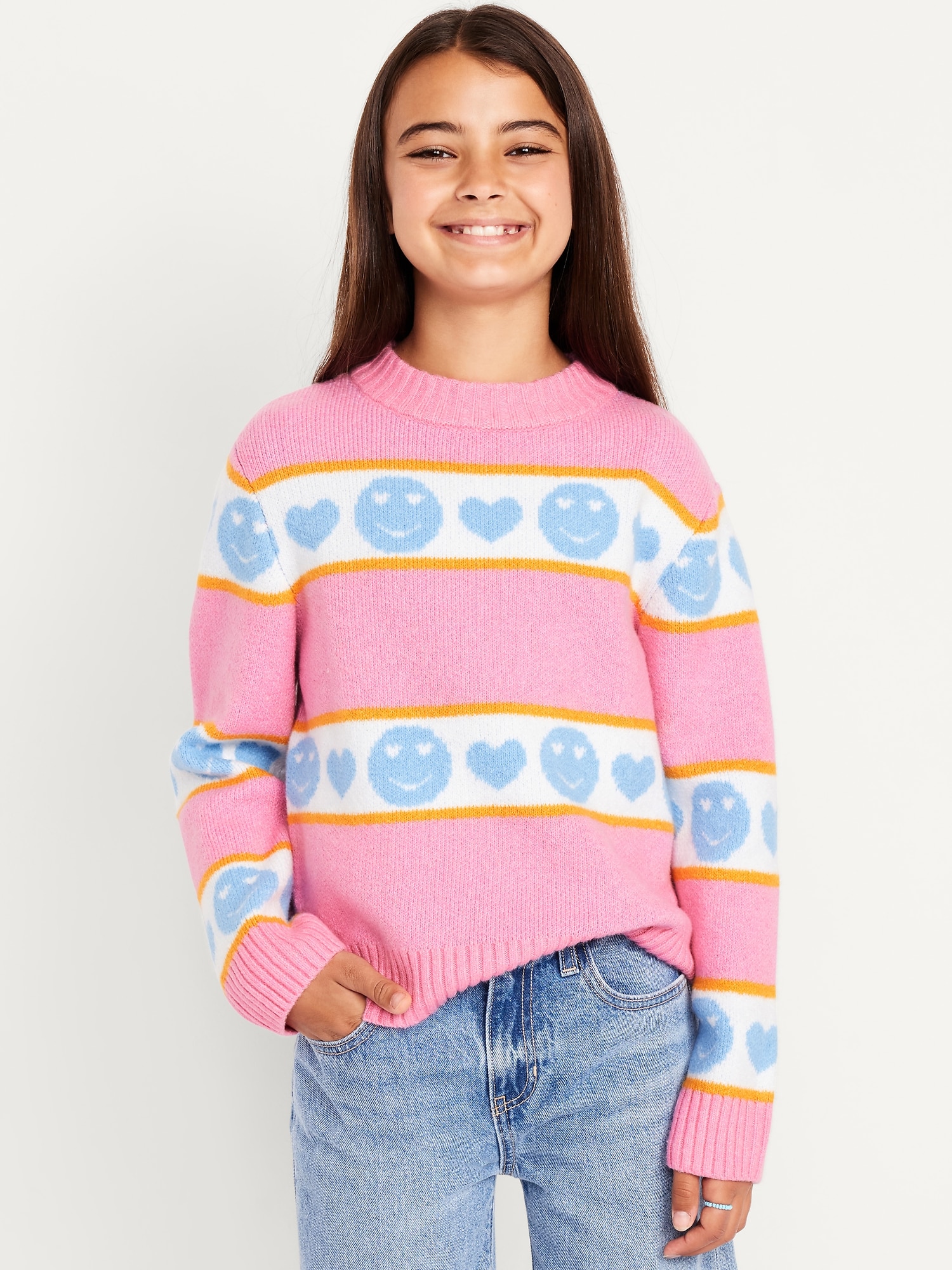 CHANDAIL SOSOFT À COL MONTANT ET MOTIF POUR FILLE
