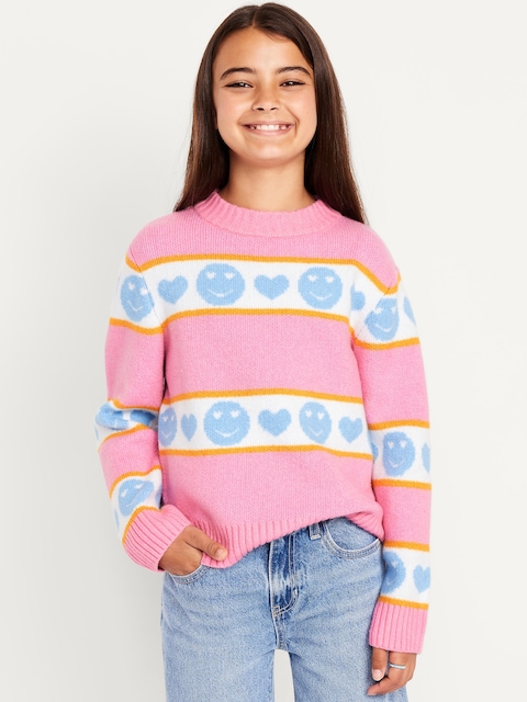 SoSoft Printed Mock-Neck Sweater for Girls