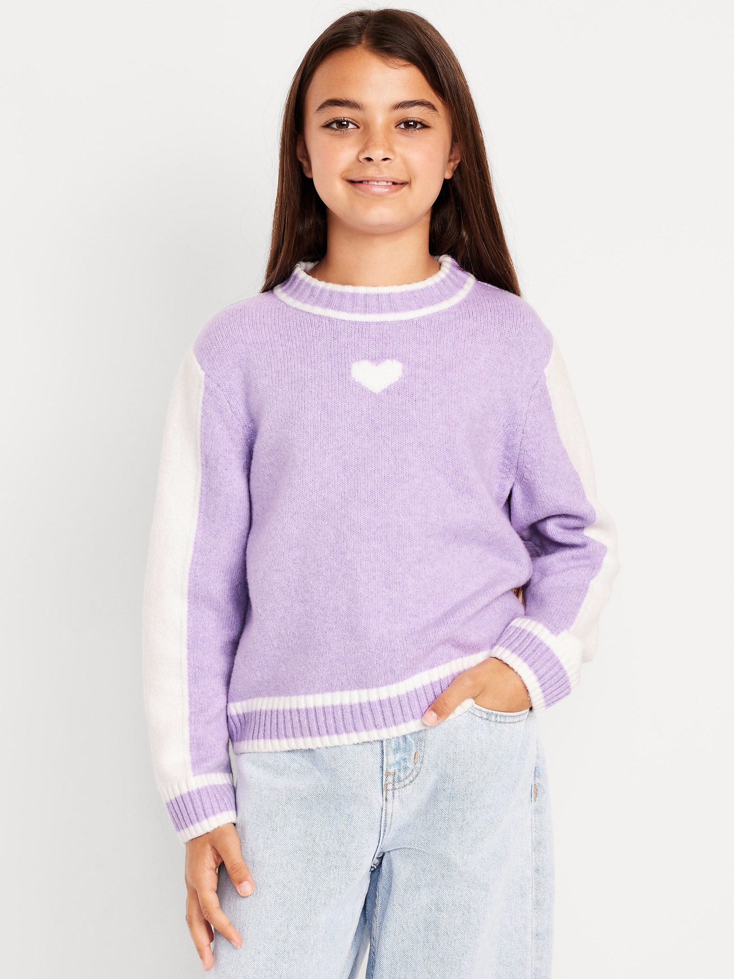 CHANDAIL SOSOFT À COL MONTANT ET COULEURS CONTRASTÉES POUR FILLE
