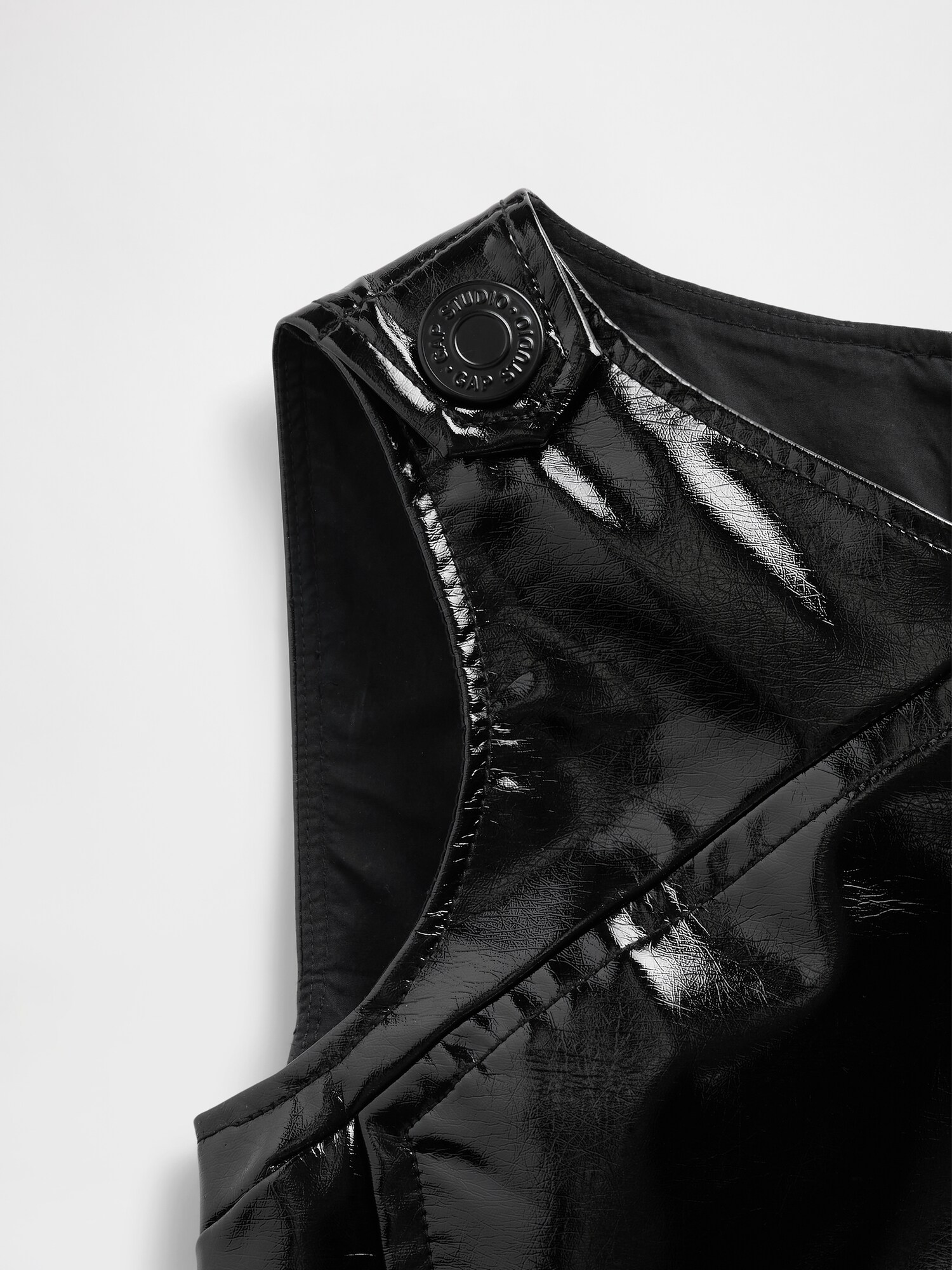 GapStudio ヴィーガン パテントレザー ミニドレス-5