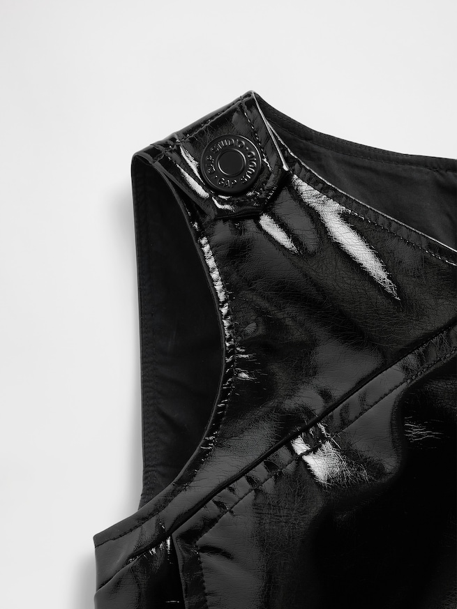 GapStudio ヴィーガン パテントレザー ミニドレス-5