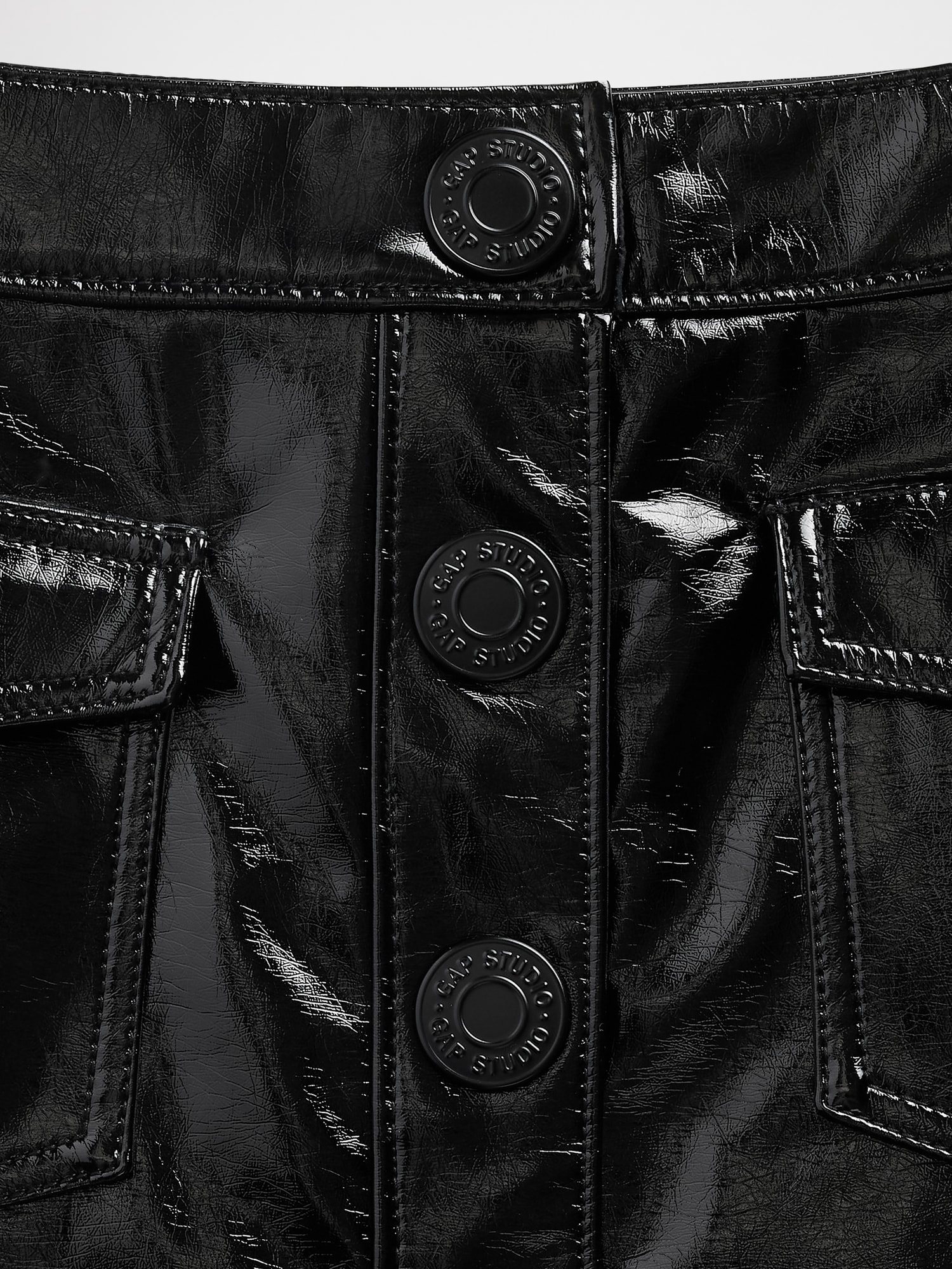 GapStudio ヴィーガン パテントレザー ミニスカート-4